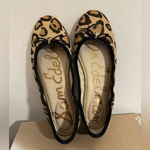 Sam Edelman Tan and Black Leopard Flats
